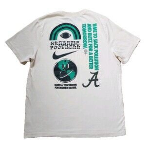 Nike Alabama Crimson Tide Sustainability Sz Large Mens Double Side Cream T-Shirt